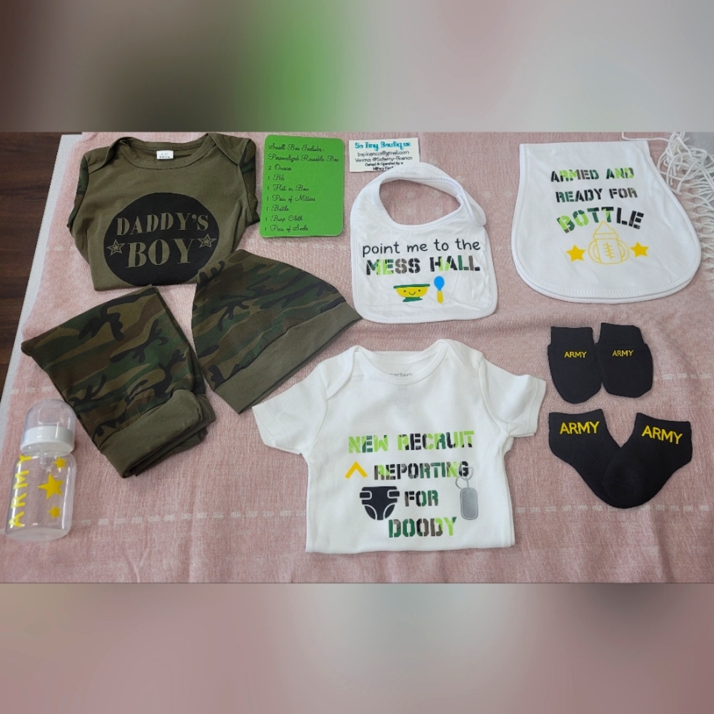 Personalized Army Theme Baby Box